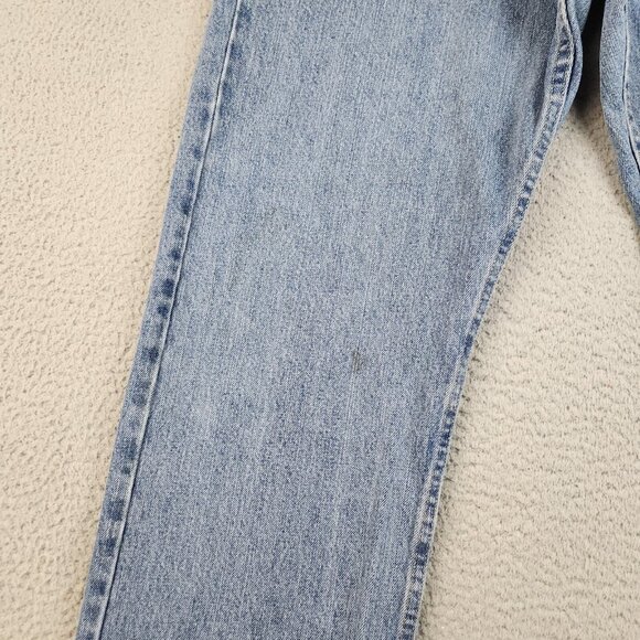 Wrangler Jeans Mens 38x34 Blue Denim Slim Straight Leg Rodeo Ranch Hand Workwear - Picture 11 of 16